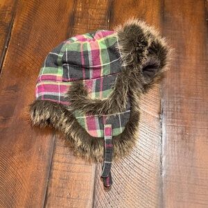 Gymboree Plaid Fur-Trimmed Kids Hat